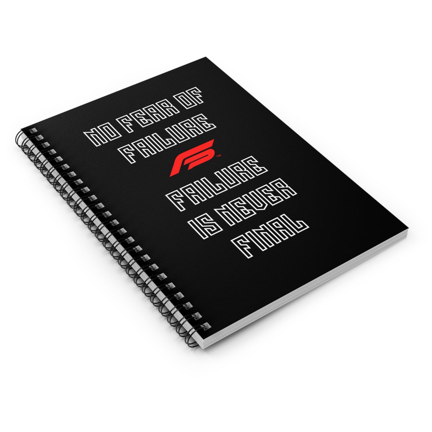 Motivational Spiral Notebook | No Fear of Failure | Inspirational Journal for Students, Writers, Gift Ideas, Self-Improvement