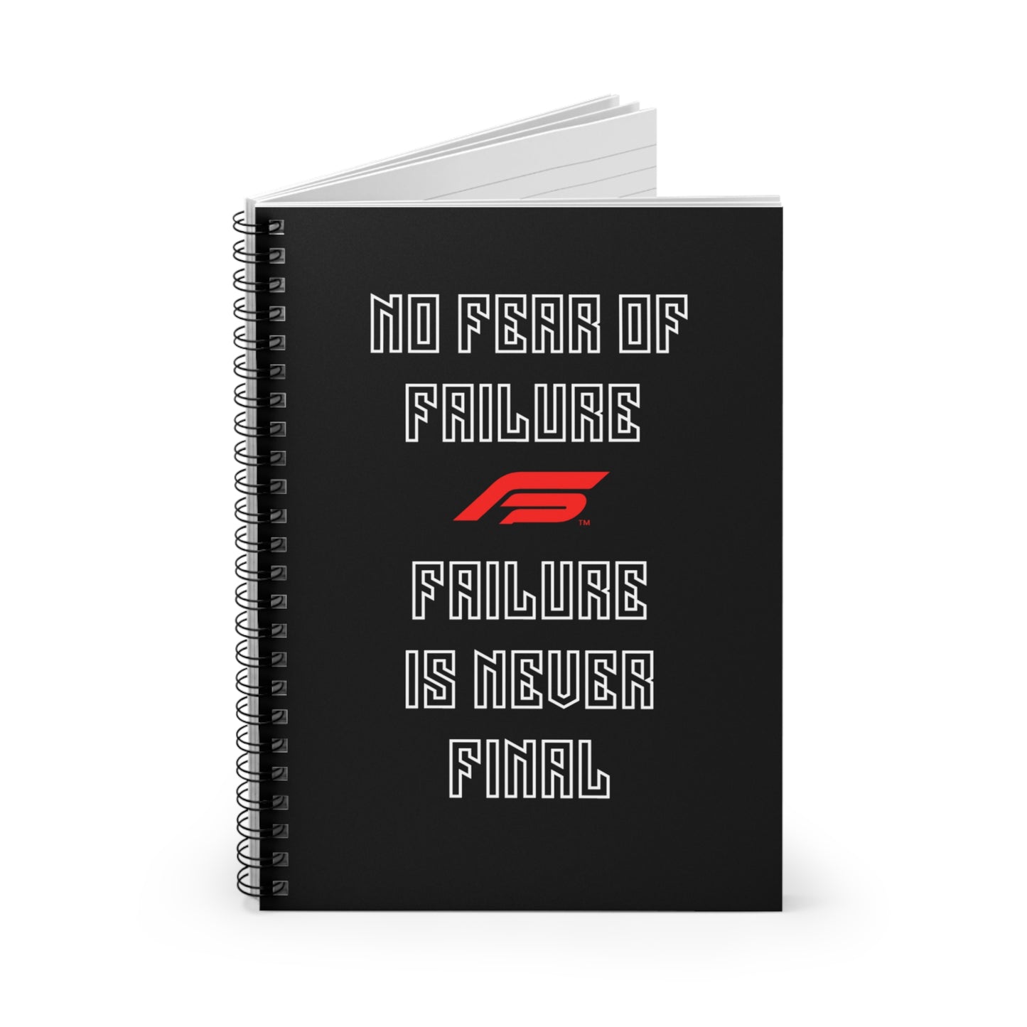 Motivational Spiral Notebook | No Fear of Failure | Inspirational Journal for Students, Writers, Gift Ideas, Self-Improvement