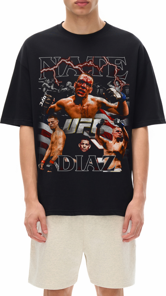 Nate Diaz Streetwear Loose Drop Shoulder T-Shirt