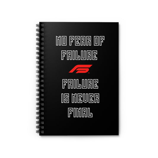 Motivational Spiral Notebook | No Fear of Failure | Inspirational Journal for Students, Writers, Gift Ideas, Self-Improvement